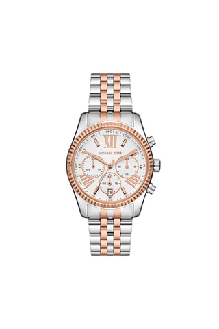 Montre à quartz en acier - Chronographe - Doré rose et argenté