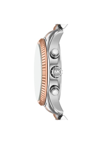Montre à quartz en acier - Chronographe - Doré rose et argenté