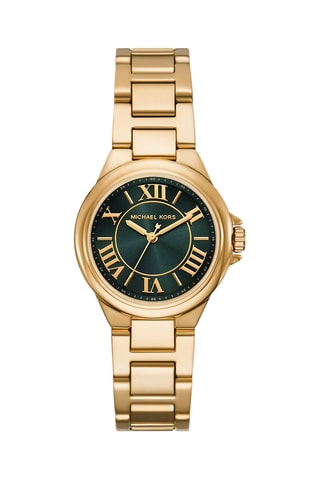 Montre à quartz en acier - Doré et vert