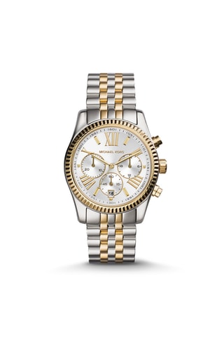 Montre à quartz - Chronographe - Doré et argenté