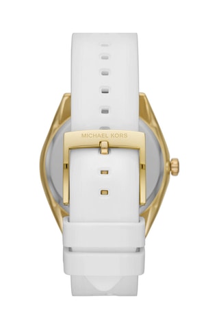 Montre à quartz en silicone - Blanc et doré