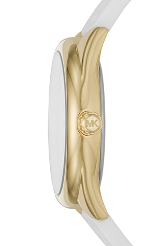 Montre à quartz en silicone - Blanc et doré