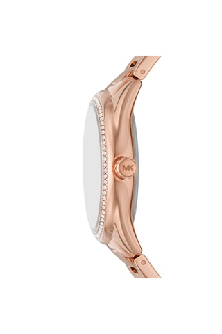Montre à quartz en acier - Doré rose et bordeaux