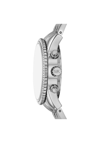 Montre à quartz en acier - Chronographe - Argenté et bleu