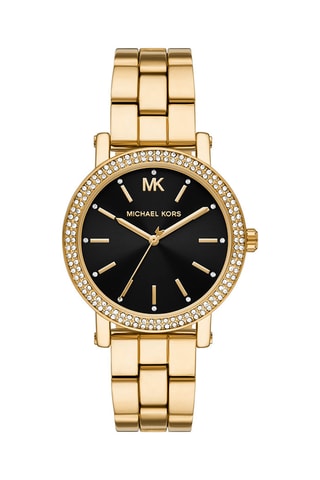 Montre à quartz en acier - Doré et noir