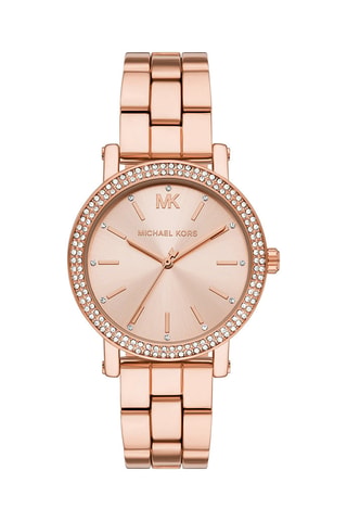 Montre à quartz en acier - Doré rose