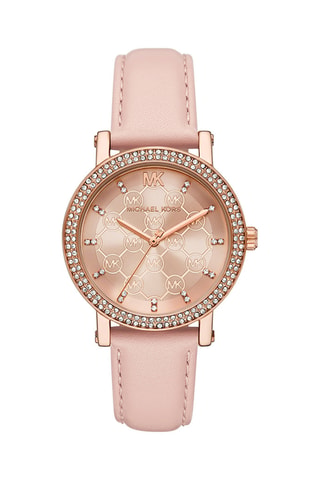 Montre à quartz en cuir - Rose et doré rose