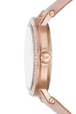 Montre à quartz en cuir - Rose et doré rose