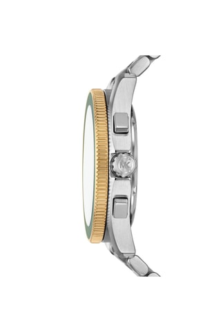 Montre à quartz en acier - Chronographe - Argenté et vert