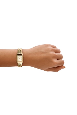 Montre à quartz en acier - Doré