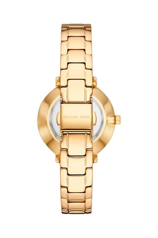 Coffret montre à quartz en acier, bracelet et puces - Doré