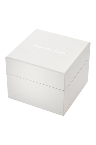 Coffret montre à quartz en acier, bracelet et puces - Doré