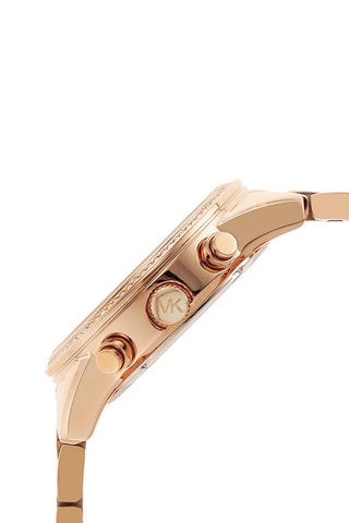 Montre à quartz en acier - Chronographe - Doré rose et doré
