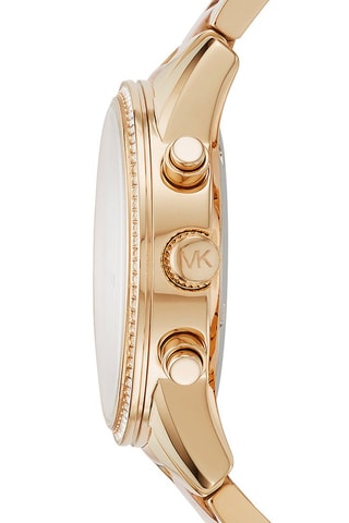 Montre à quartz en acier - Chronographe - Doré rose et doré