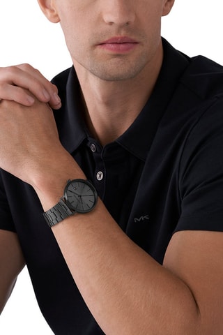Montre à quartz en acier - Noir