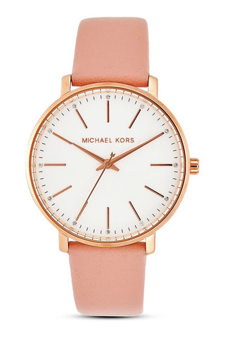 Montre à quartz en cuir - Rose et doré rose