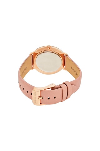 Montre à quartz en cuir - Rose et doré rose