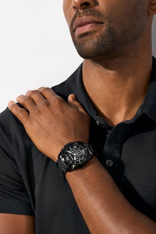 Montre à quartz en acier  Chronographe - Noir