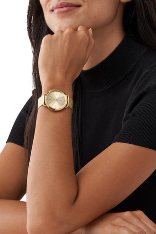Montre à quartz en acier - Doré