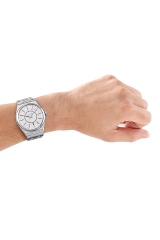Montre à quartz en acier - Argenté