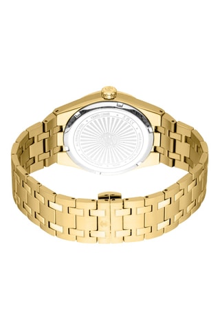 Montre à quartz en acier - Doré et noir