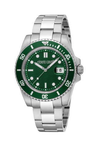 Montre à quartz en acier - Argenté et vert