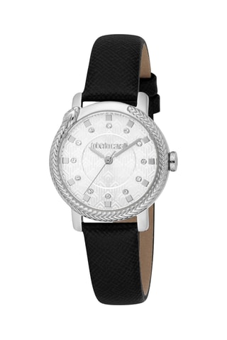 Montre à quartz en cuir - Noir et argenté