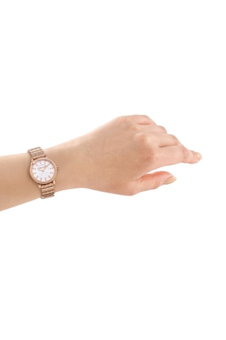 Montre à quartz en acier - Doré rose et argenté