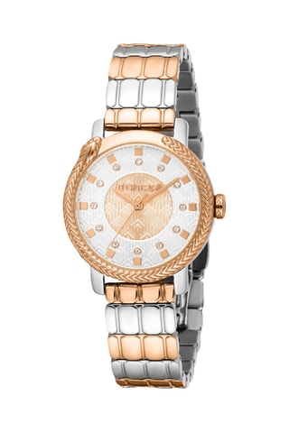 Montre à quartz en acier - Argenté et doré rose
