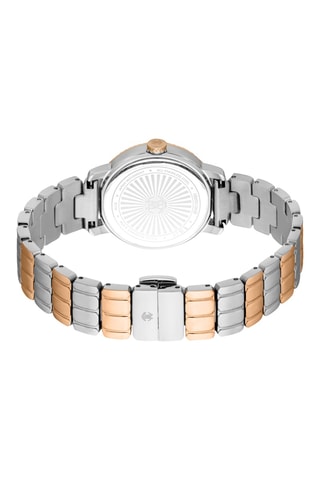 Montre à quartz en acier - Argenté et doré rose