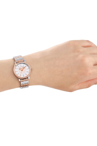 Montre à quartz en acier - Argenté et doré rose
