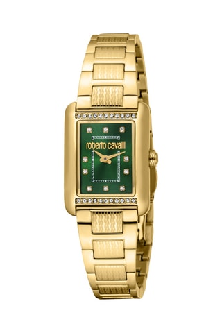 Montre à quartz en acier - Doré et vert