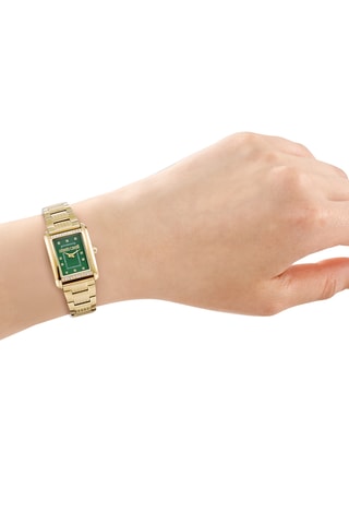 Montre à quartz en acier - Doré et vert