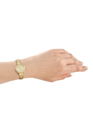 Montre à quartz en acier - Doré