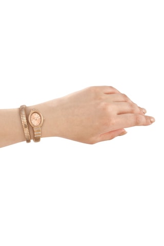 Montre à quartz en acier - Doré rose