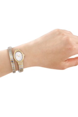 Montre à quartz en acier - Argenté et doré