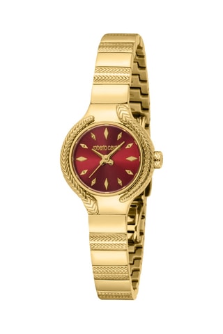 Montre à quartz en acier - Doré et rouge