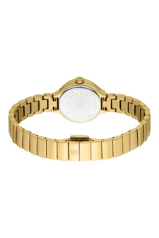 Montre à quartz en acier - Doré et rouge