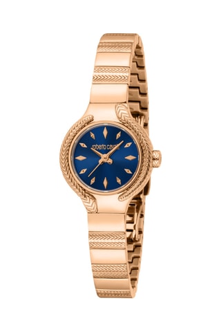 Montre à quartz en acier - Doré rose et bleu