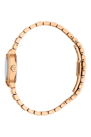 Montre à quartz en acier - Doré rose et bleu