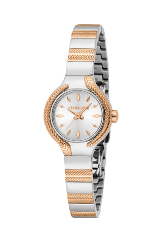 Montre à quartz en acier - Argenté et doré rose