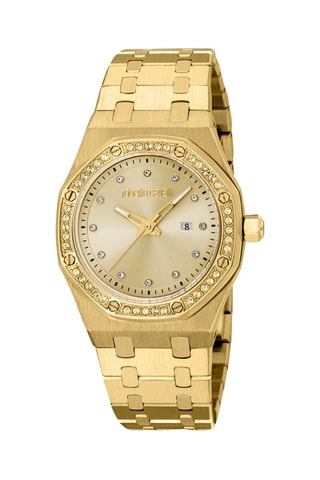 Montre à quartz en acier - Doré
