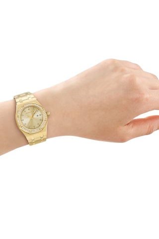 Montre à quartz en acier - Doré