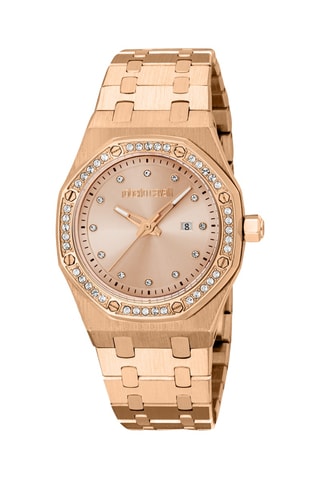 Montre à quartz en acier - Doré rose