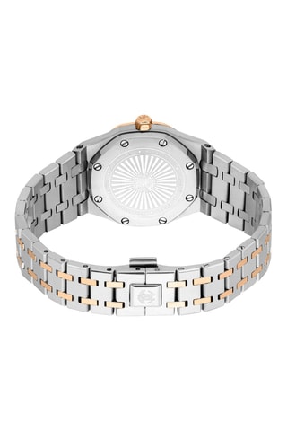 Montre à quartz en acier - Argenté et doré rose