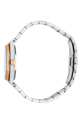 Montre à quartz en acier - Argenté et doré rose