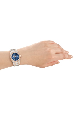 Montre à quartz en acier - Argenté et doré rose