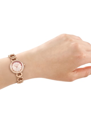 Montre à quartz en acier - Doré rose