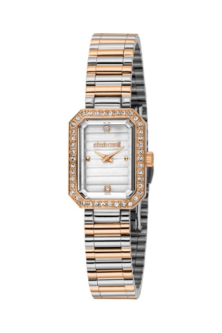Montre à quartz en acier - Argenté et doré rose