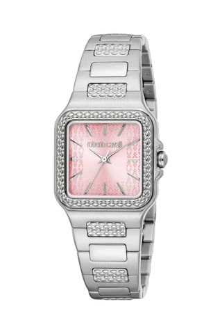 Montre à quartz en acier - Argenté et rose